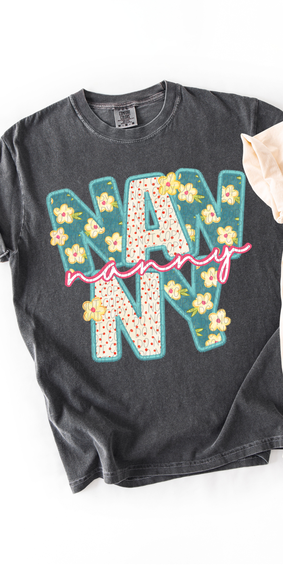 Nanny Vintage Name with Pink Font (City) DTF Transfer