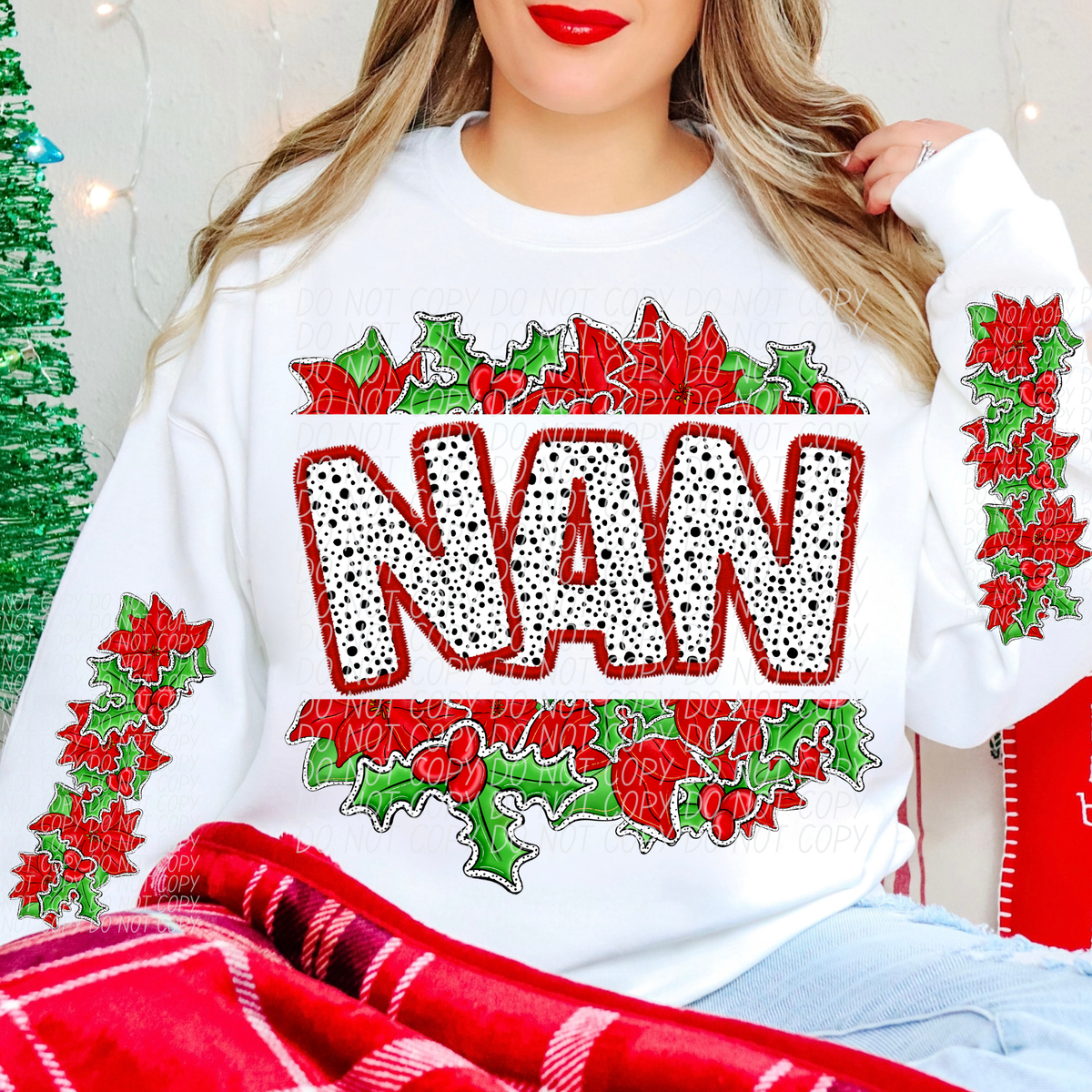 Nan Split Holly Name FRONT (City) DTF transfer