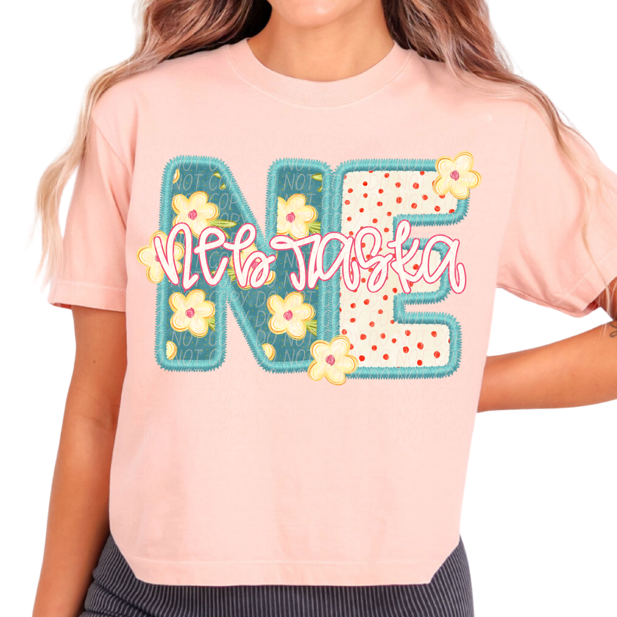 Nebraska retro floral (City) DTF Transfer