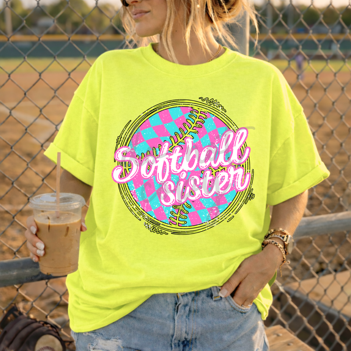 Softball sister NEON PINK (Parker) DTF Transfer