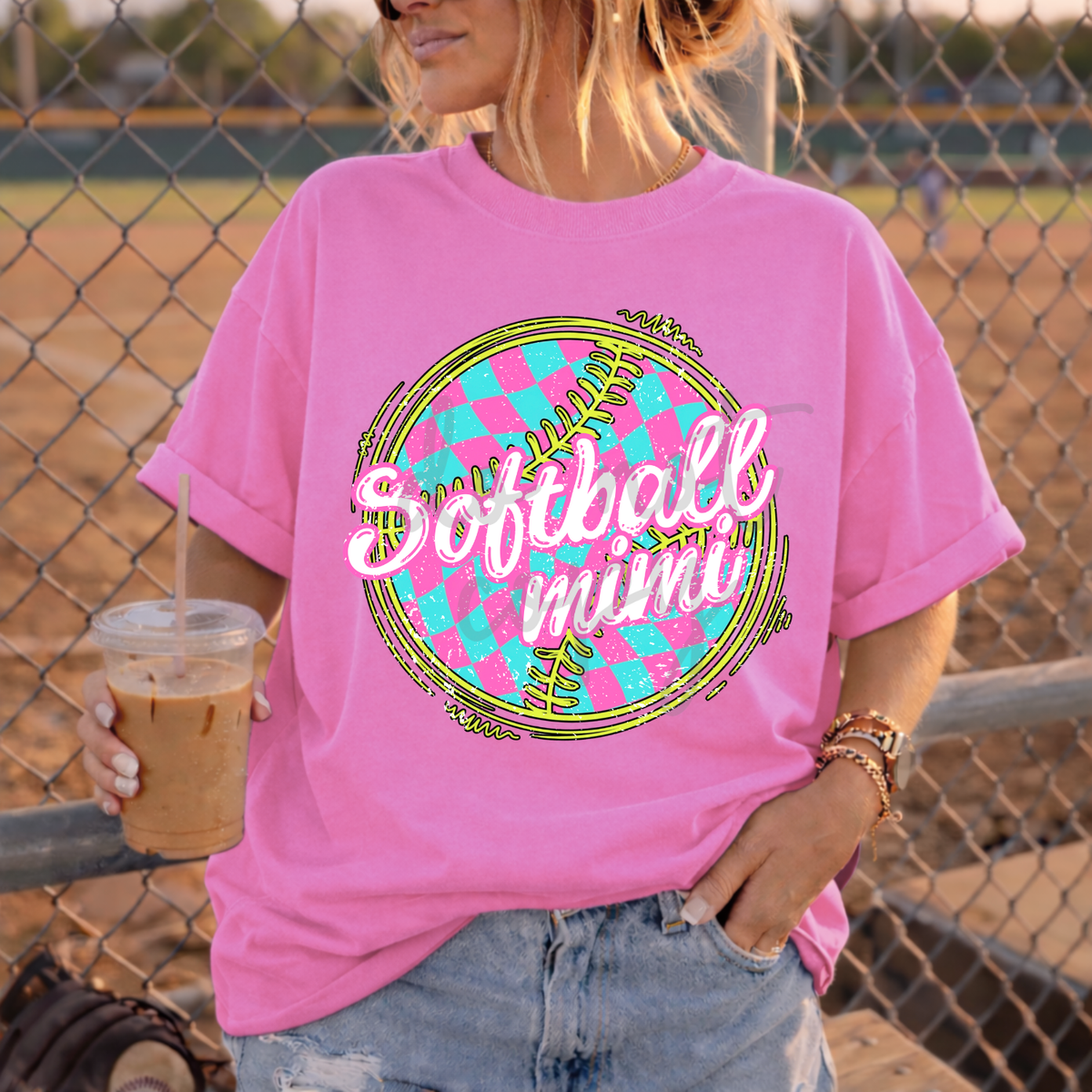 Softball mimi NEON PINK (Parker) DTF Transfer