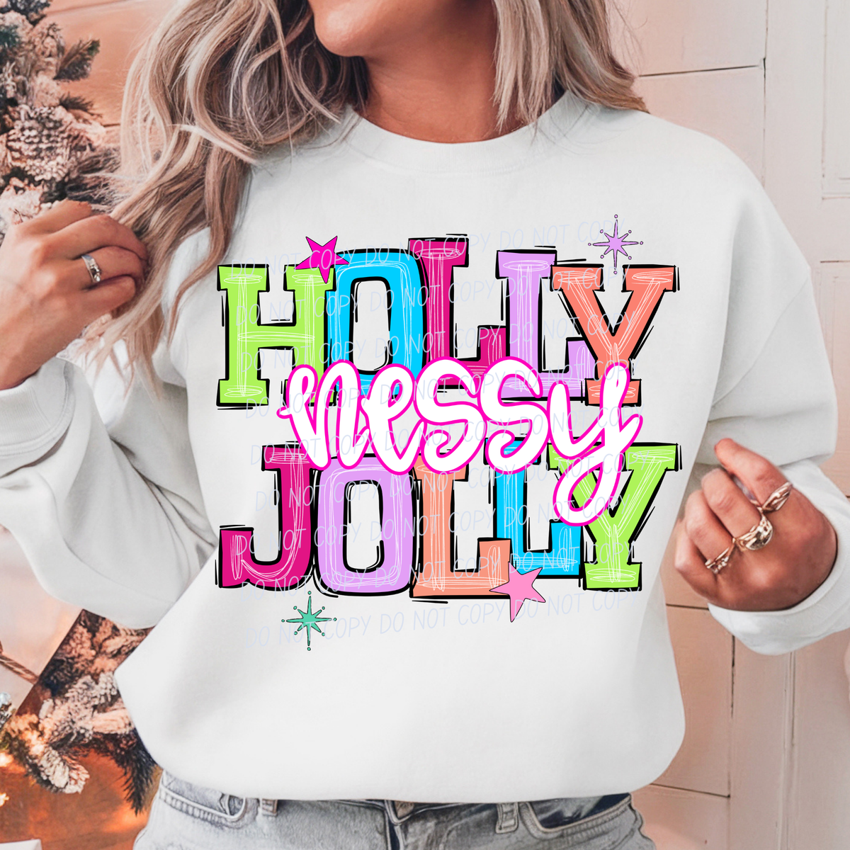 nessy holly jolly names (city) DTF Transfer