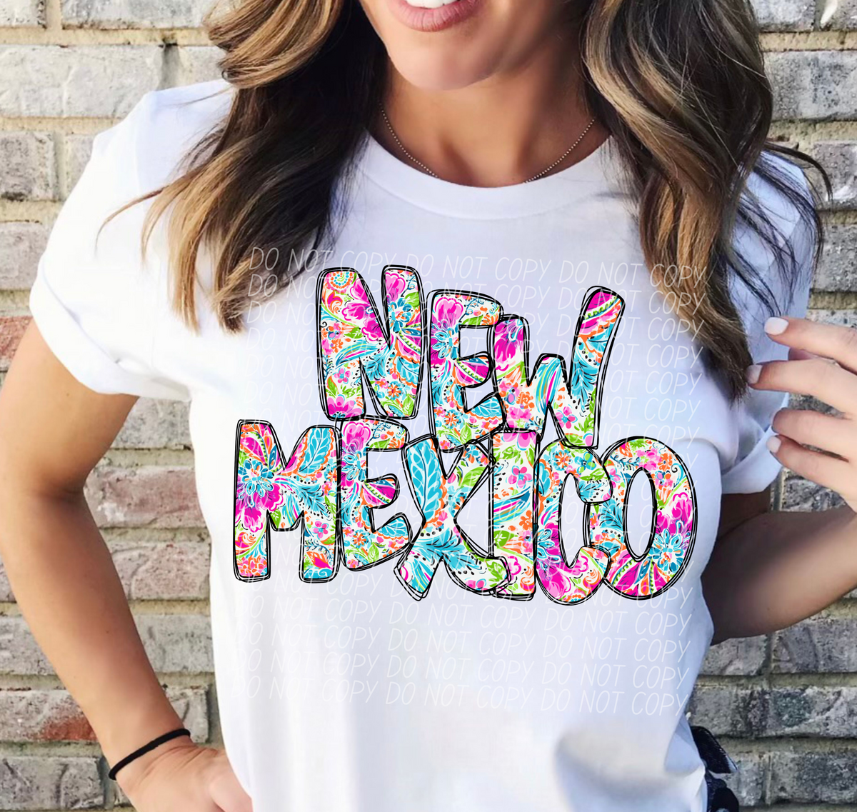 New Mexico floral STACKED CITY DTF transfer