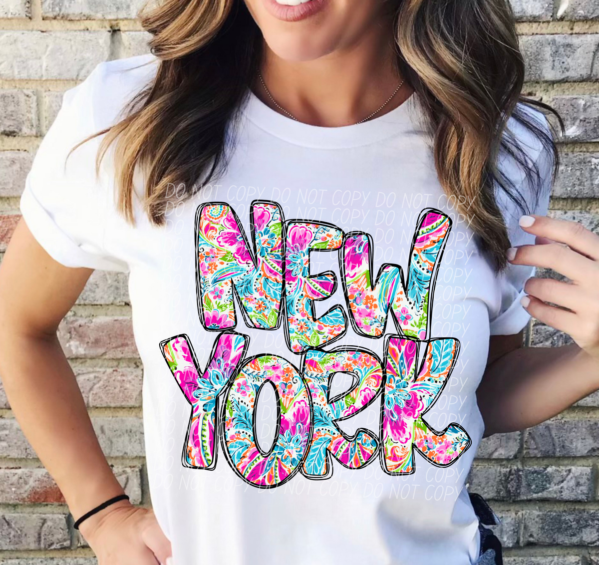 New york floral STACKED CITY DTF transfer