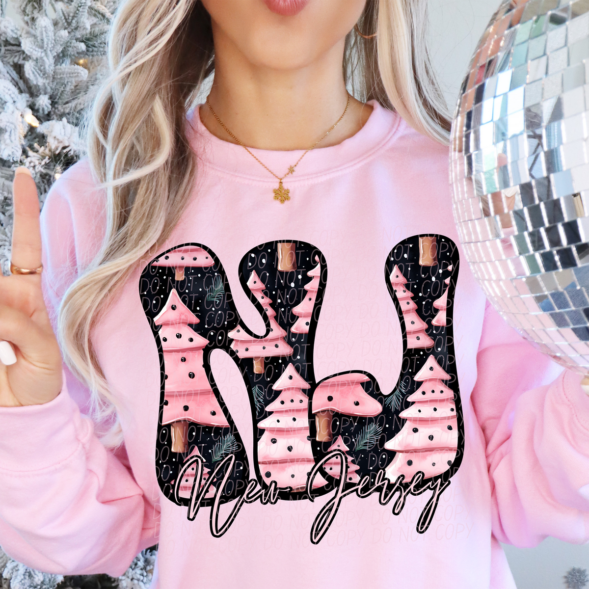 NJ New Jersey Christmas State 66231 DTF transfer