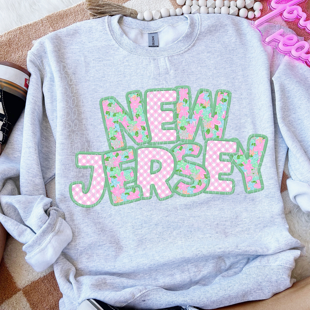 Spring floral state New Jersey (City) DTF Transfer