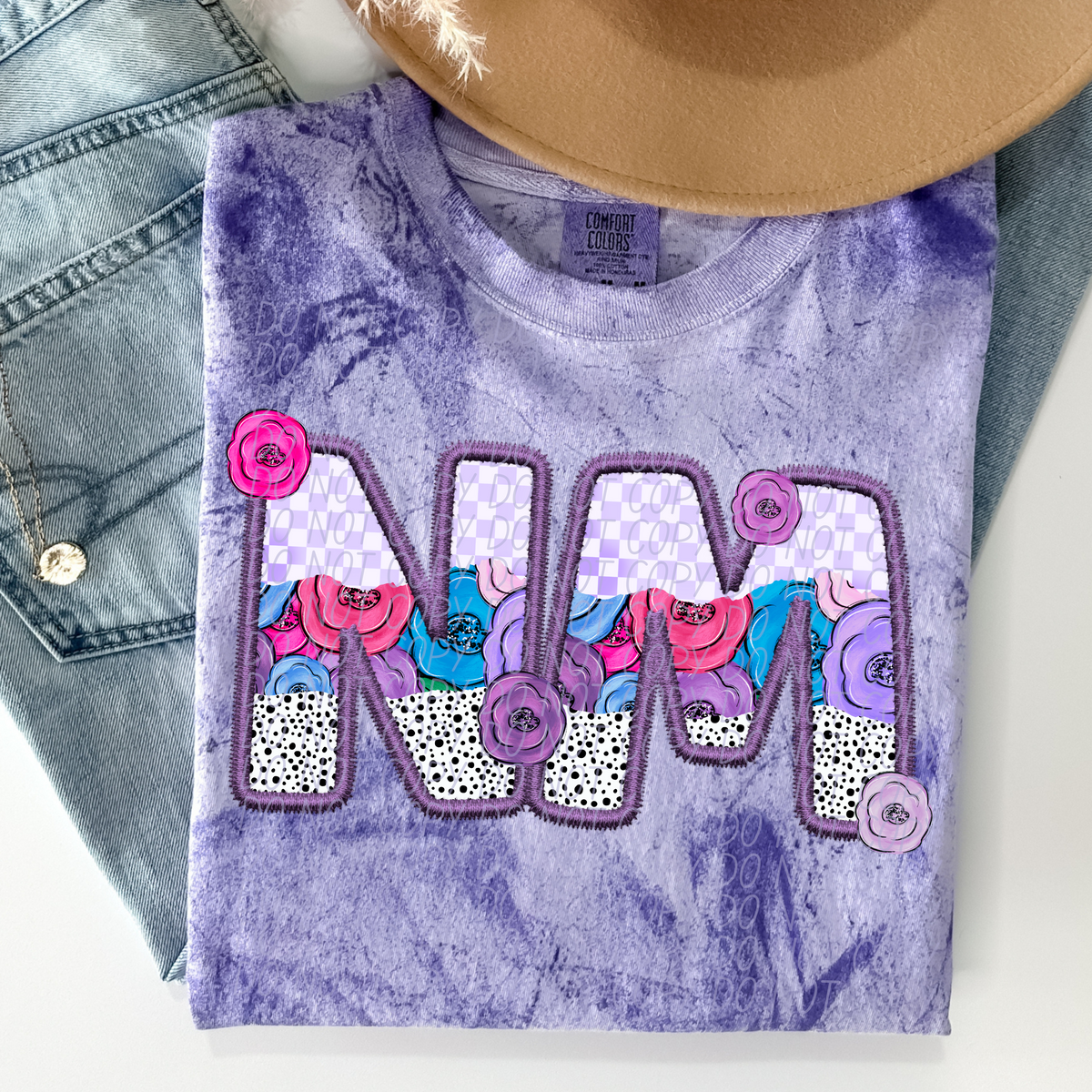 NM purple floral (CITY) DTF transfer