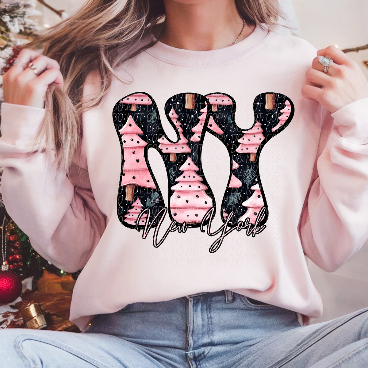 NY New York Christmas State 66233 DTF transfer