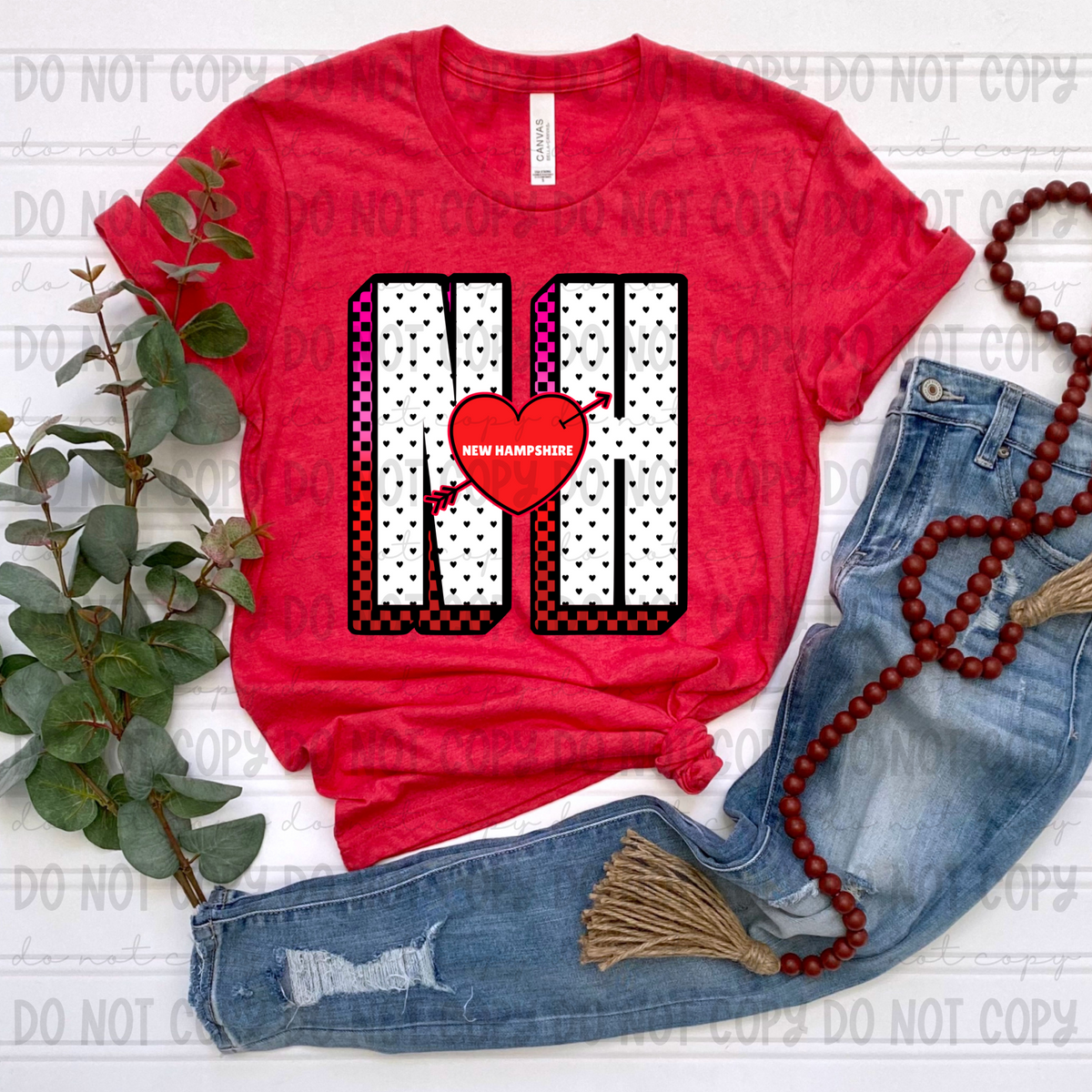 NH New Hampshire red (Revel) DTF transfer