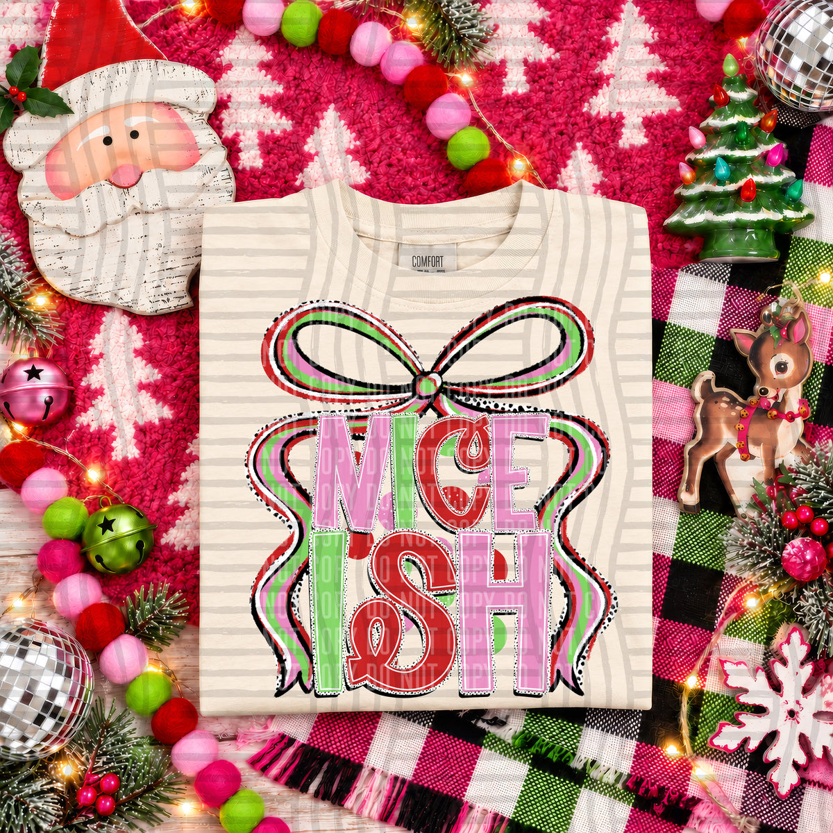 Niceish -Christmas Bow (Caplinger) DTF Transfer