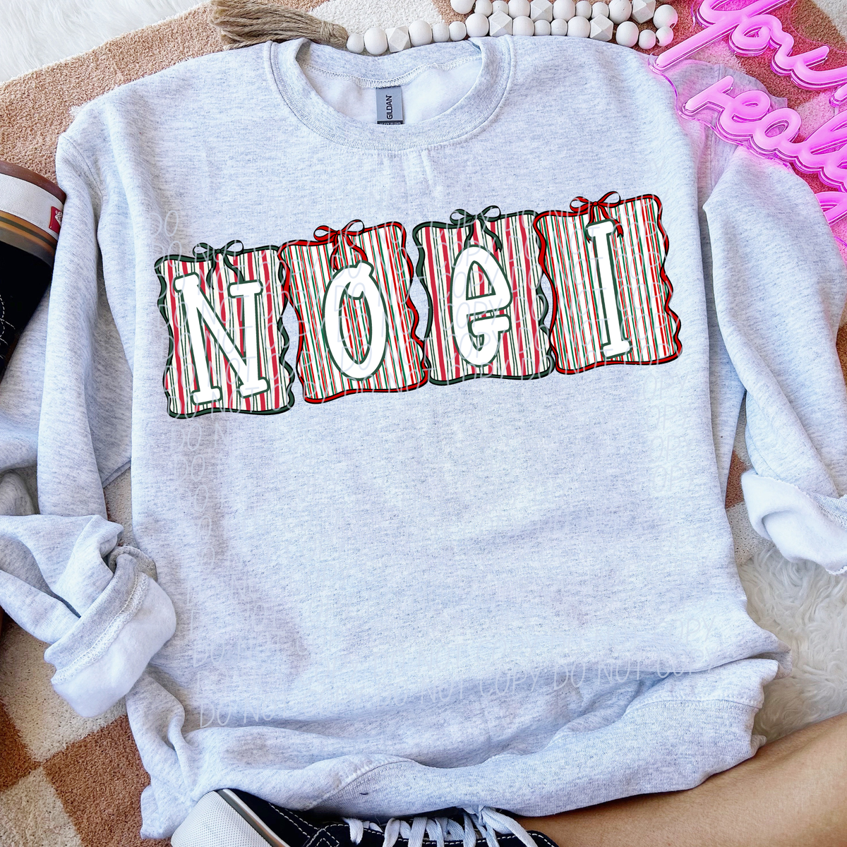 Noel red and green stripes (City) DTF Transfer