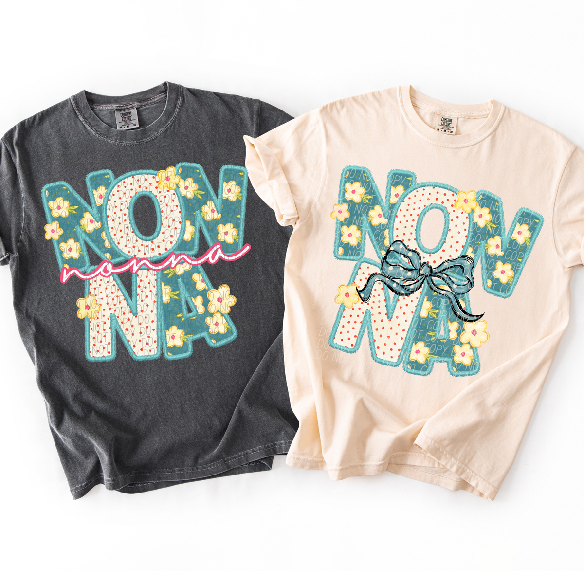 Vintage floral Nonna (Pink words) (City) DTF Transfer