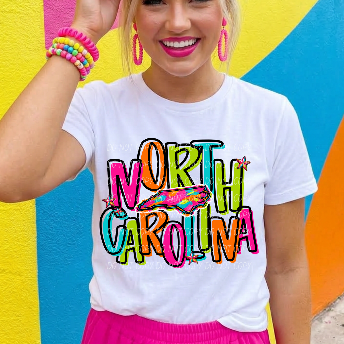North Carolina neon (City) DTF Transfer