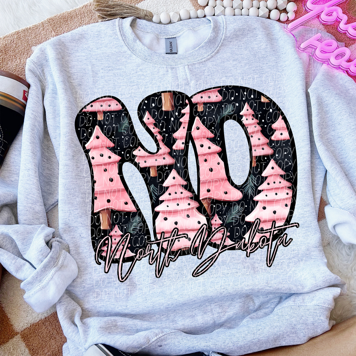 ND North Dakota Christmas State 66235 DTF transfer