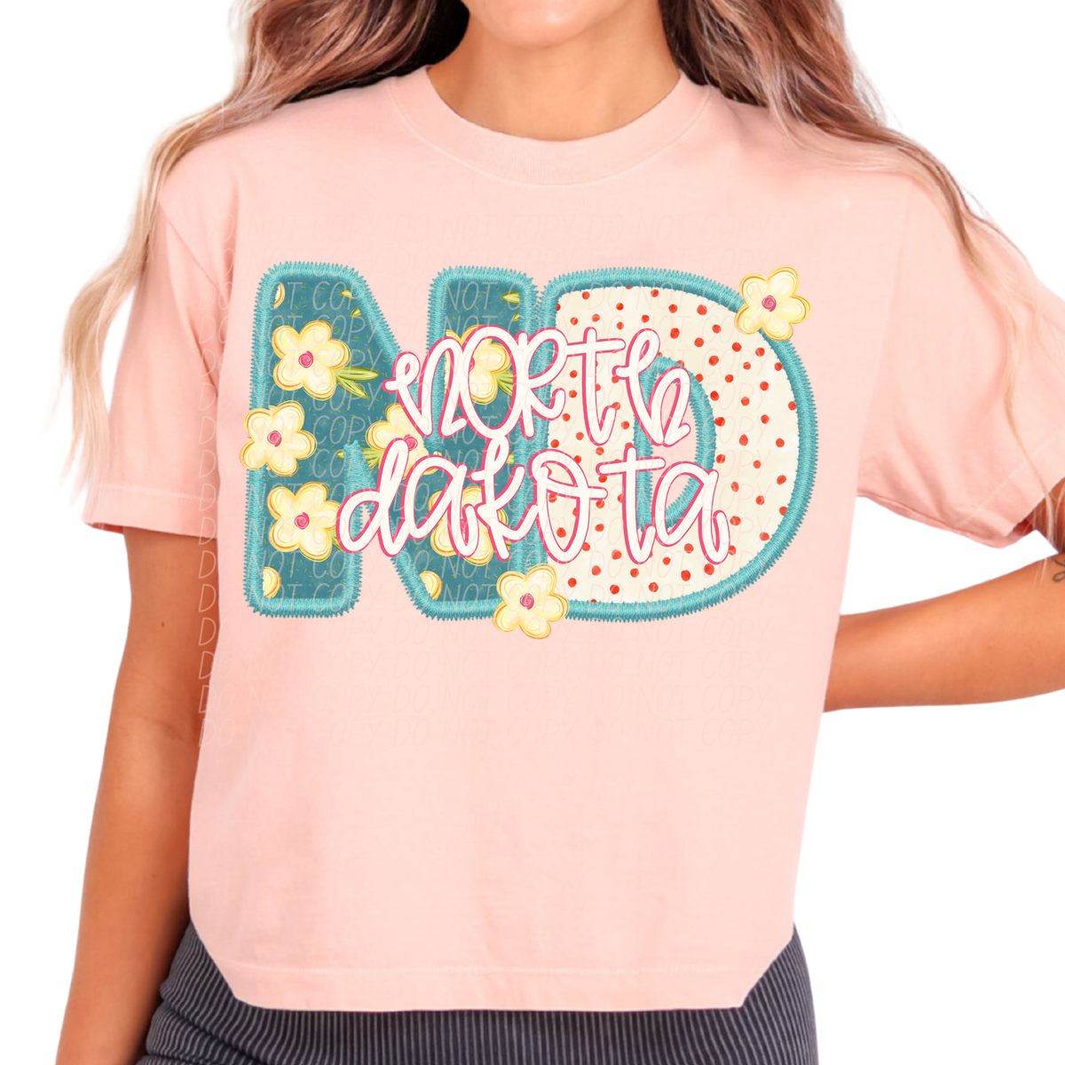 North Dakota retro floral (City) DTF Transfer