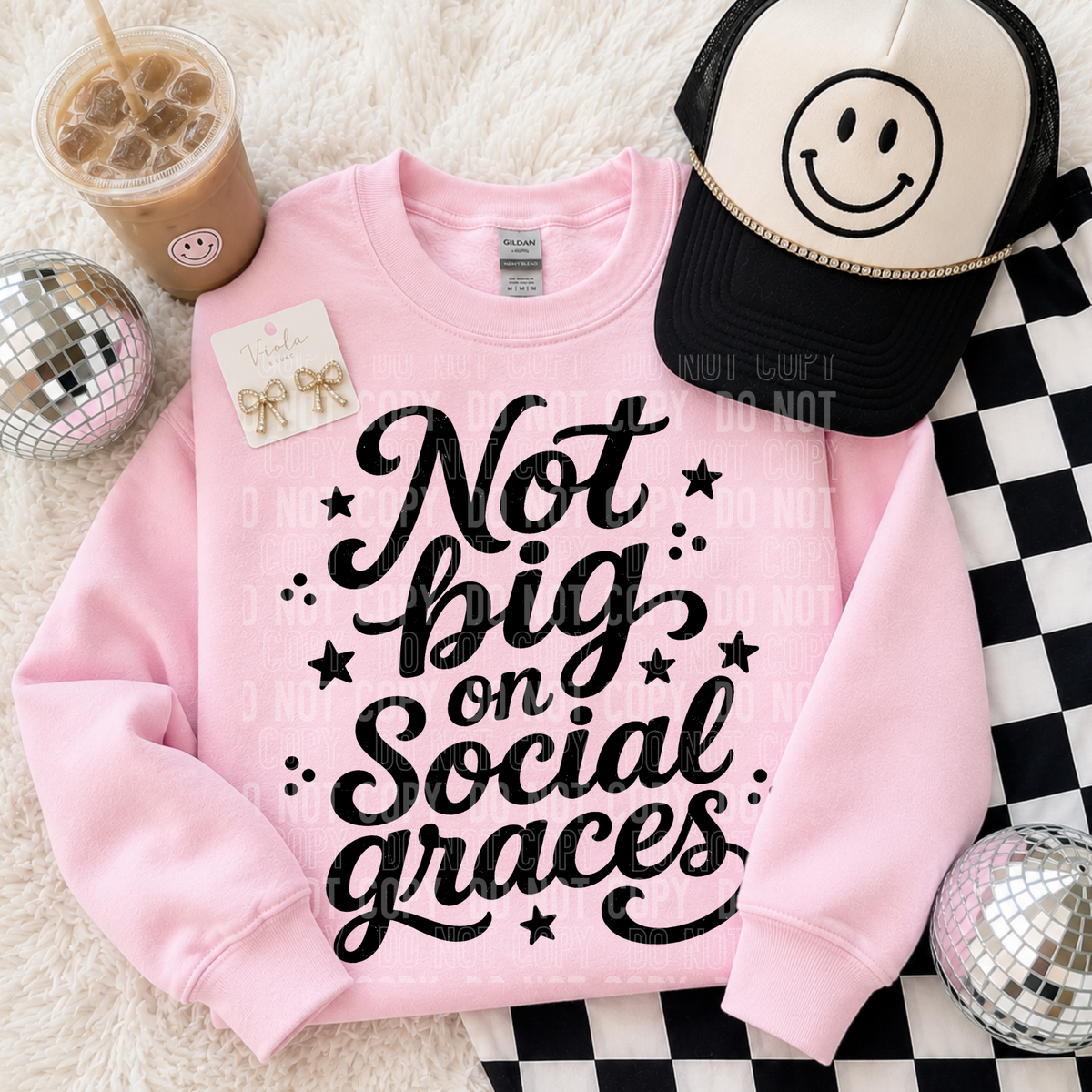 Not big on social graces BLACK (SBB) DTF Transfer