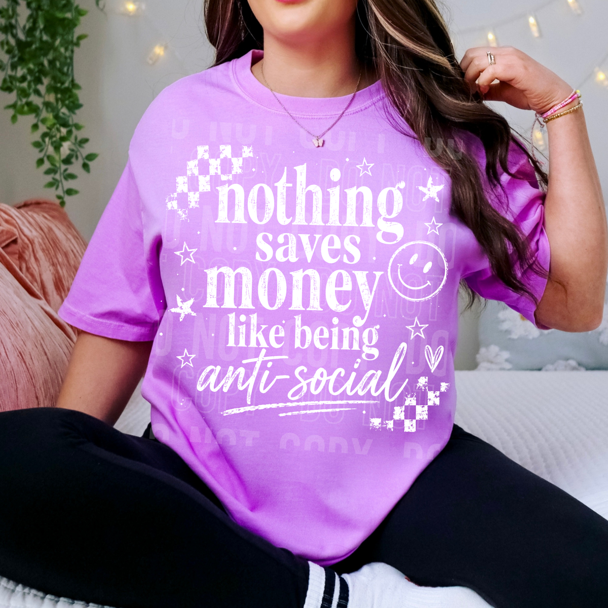Nothing saves money like being anti-social WHITE (SBB) DTF transfer