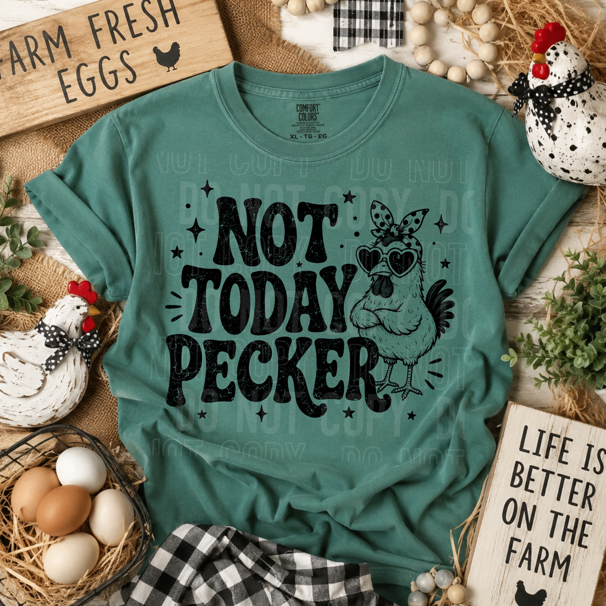 Not today pecker BLACK (SBB) DTF Transfer