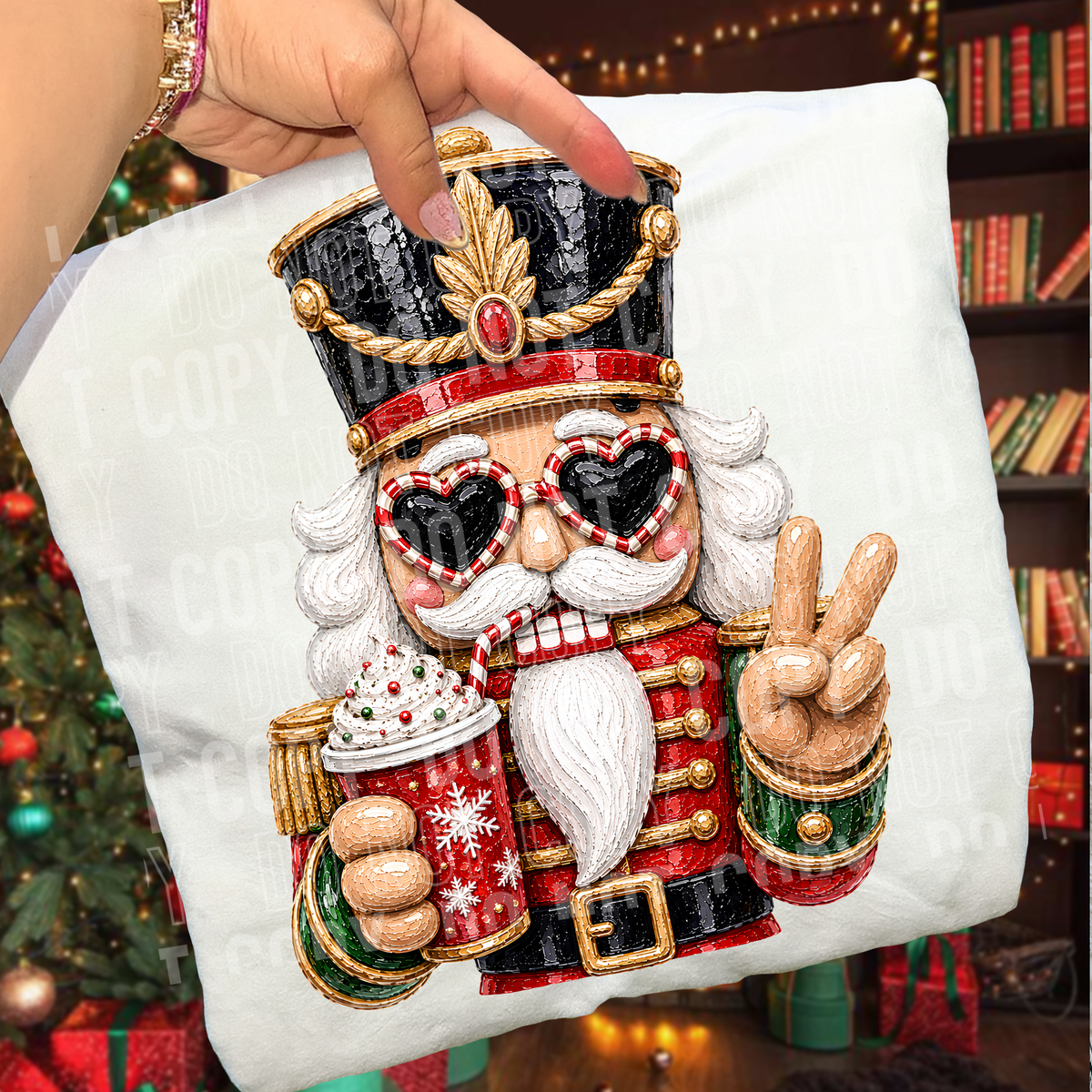 Nutcracker faux painted - peace sign (SBB) DTF transfer