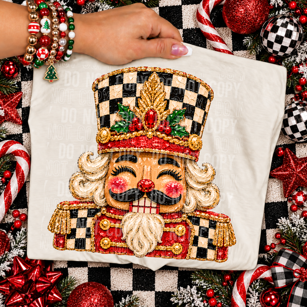 Nutcracker faux Christmas painted (SBB) DTF Transfer