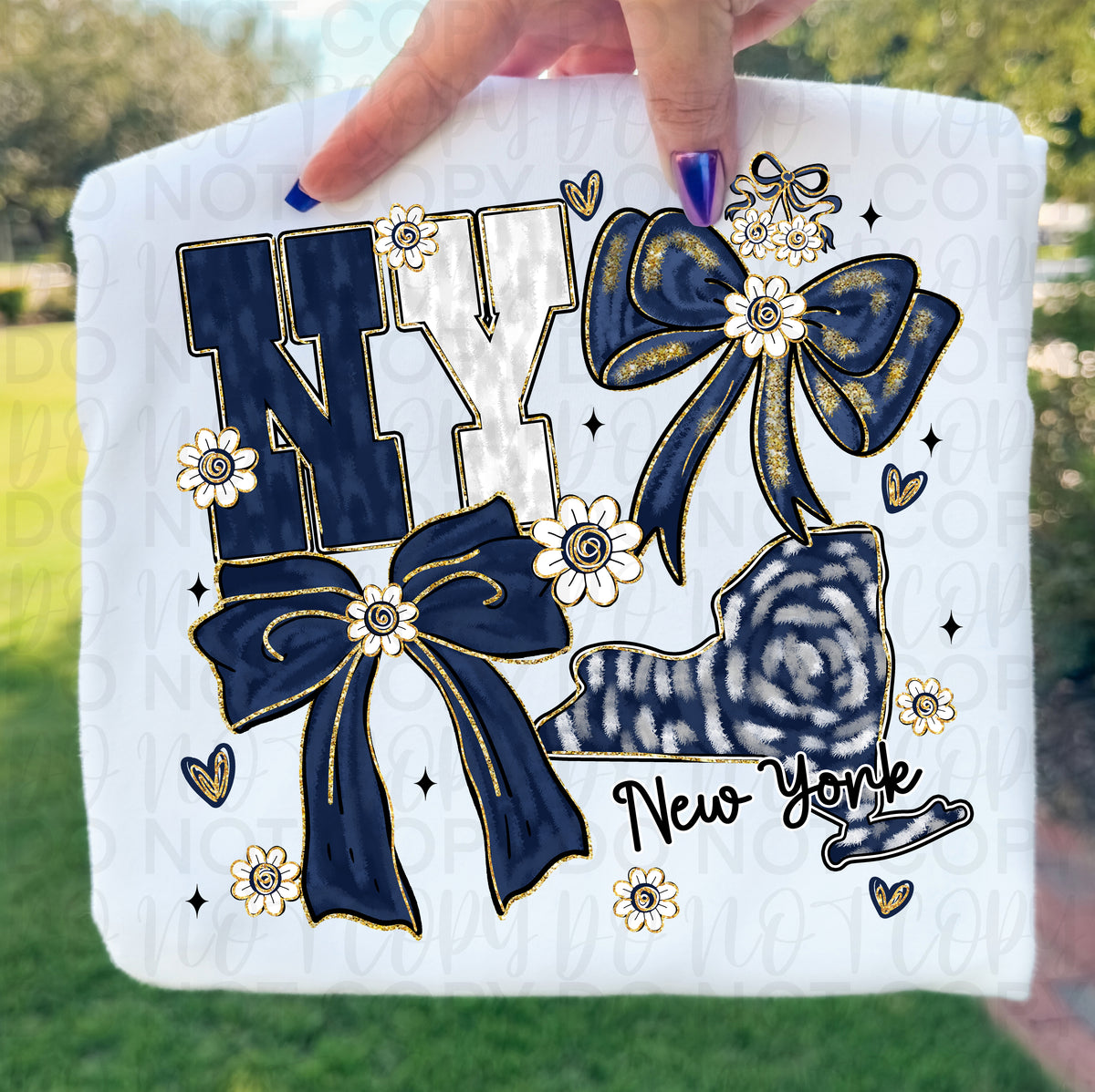 Ny (with blue bows) (UAC) DTF Transfer