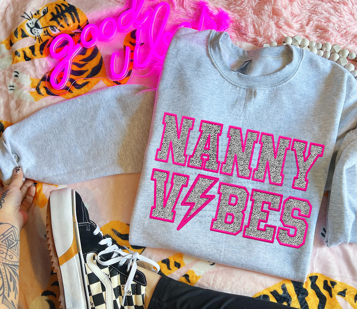 Nanny Vibes Faux Embroider 46734 DTF transfer
