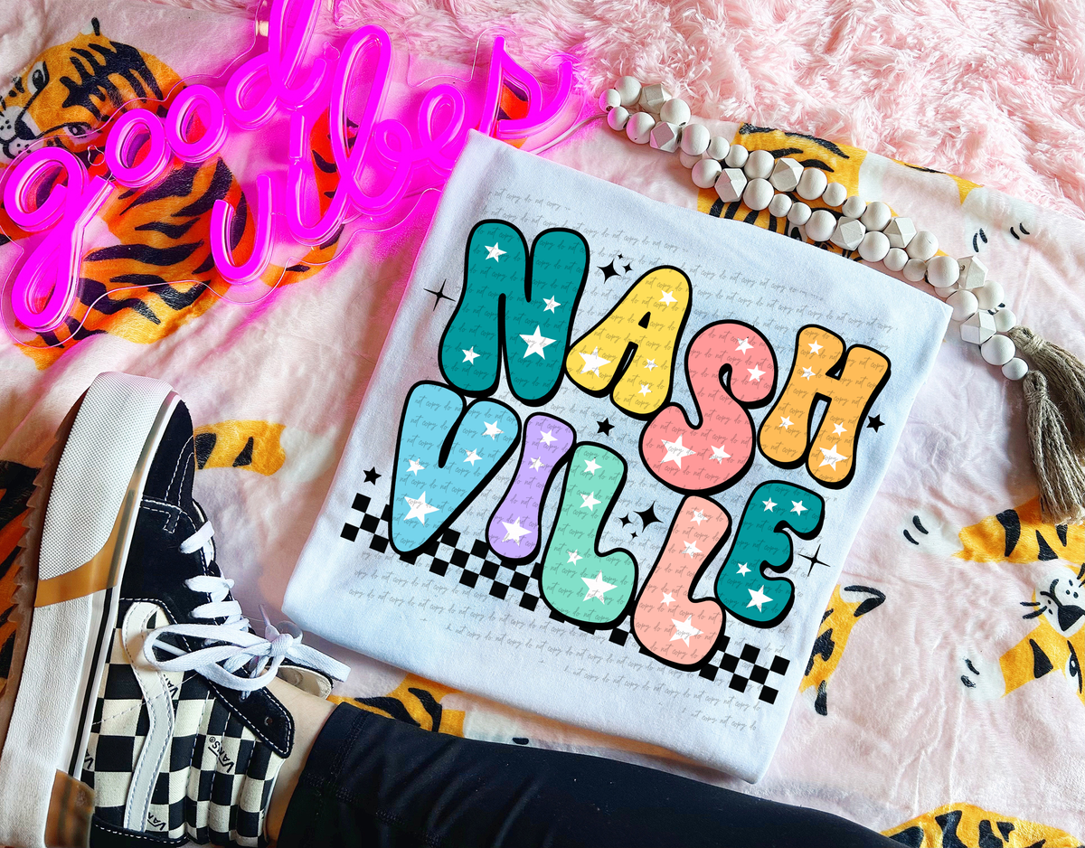 Nashville Colorful Groovy Font 89172 DTF Transfer
