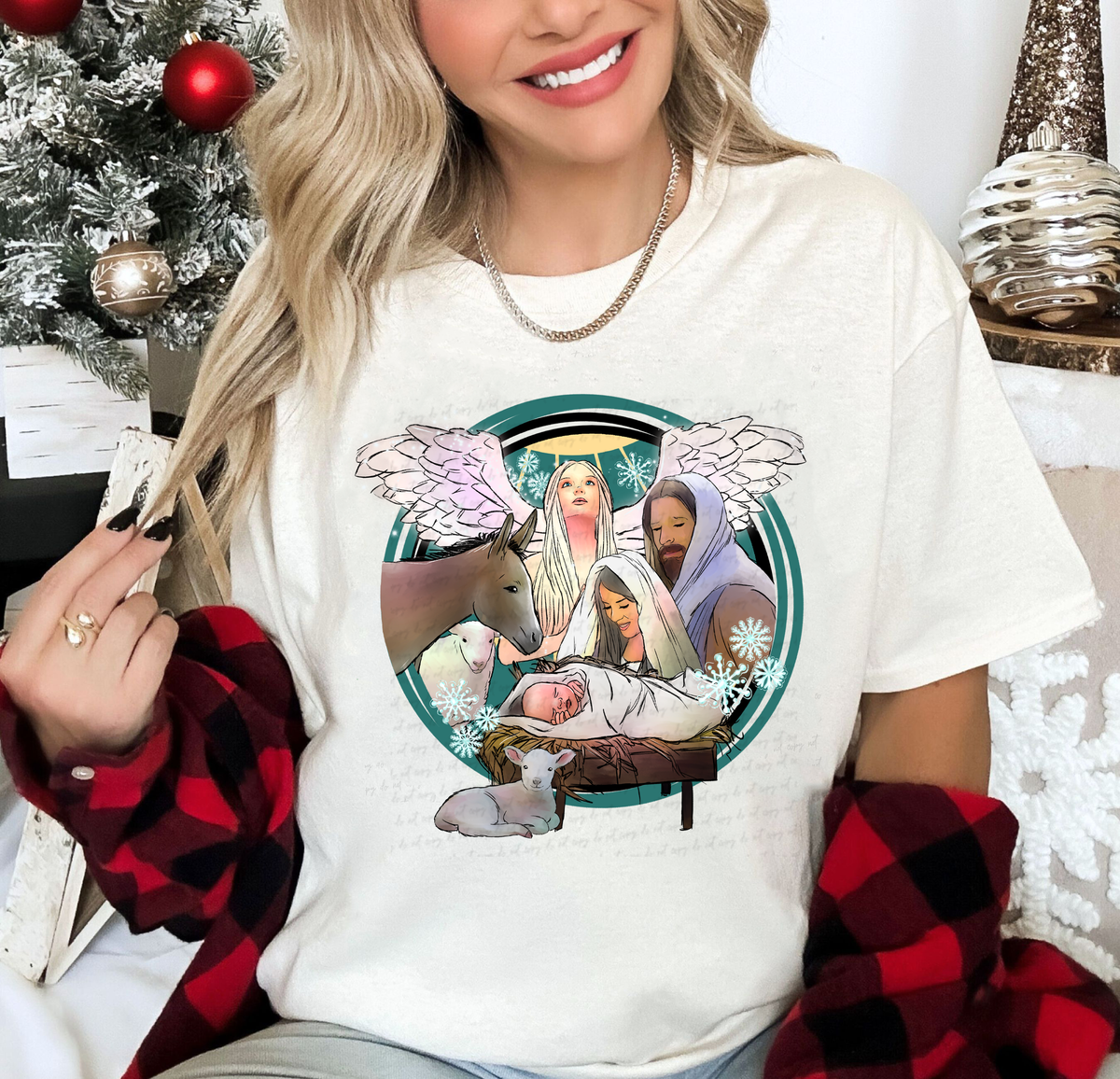 Nativity Baby Jesus Born Circle 114843 DTF transfer