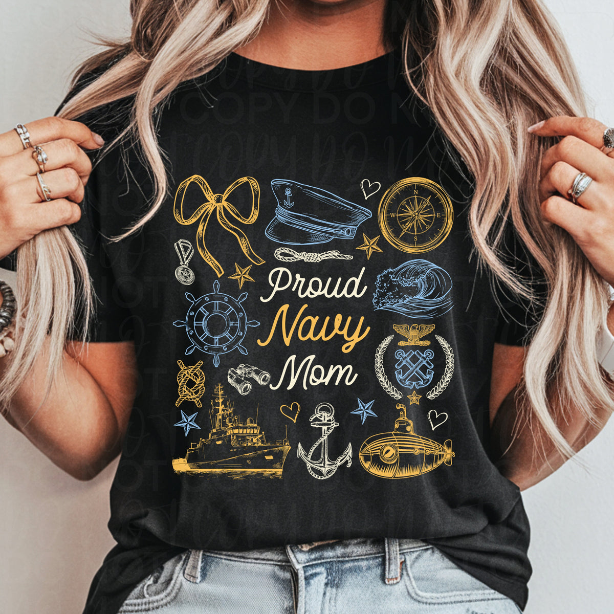 Proud Navy Mom Collage (UAC) DTF Transfer