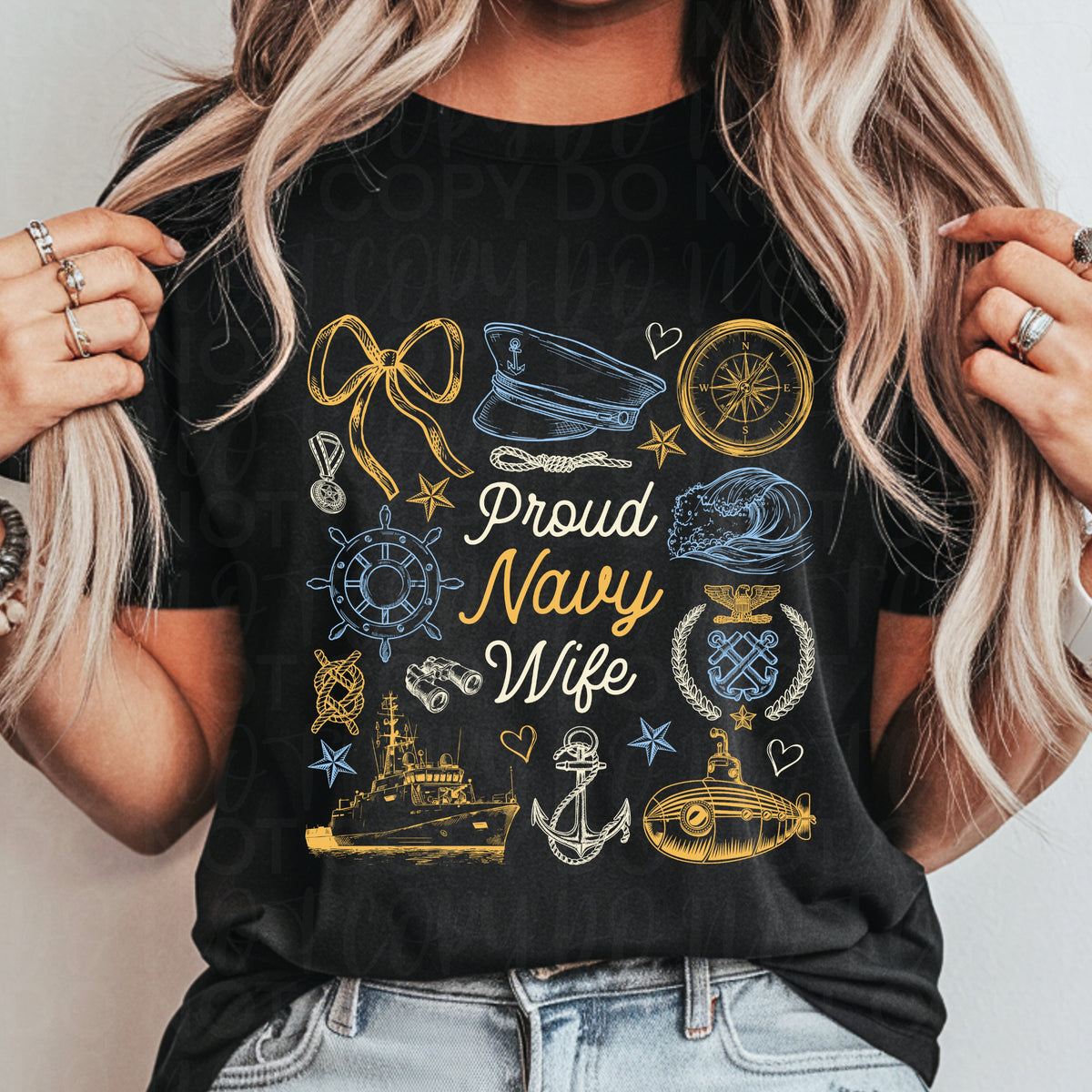 Proud Navy Wife Collage (UAC) DTF Transfer