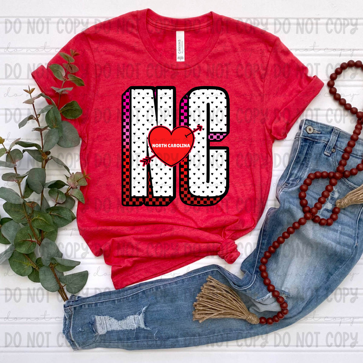 NC North Carolina red (Revel) DTF transfer