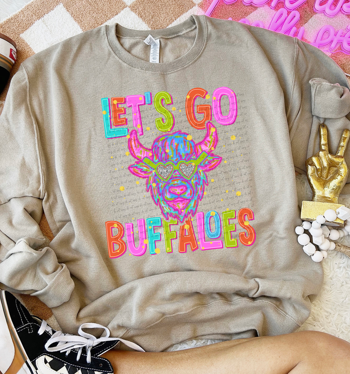 Neon Let's Go Buffaloes 54327 DTF transfer