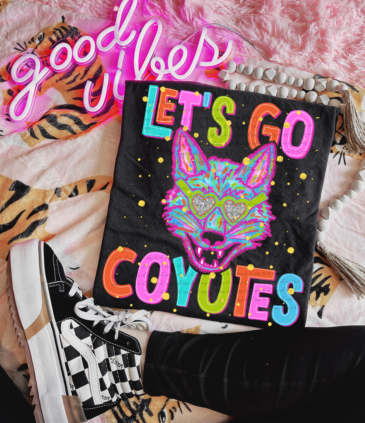 Neon Let's Go Coyotes 54331 DTF transfer