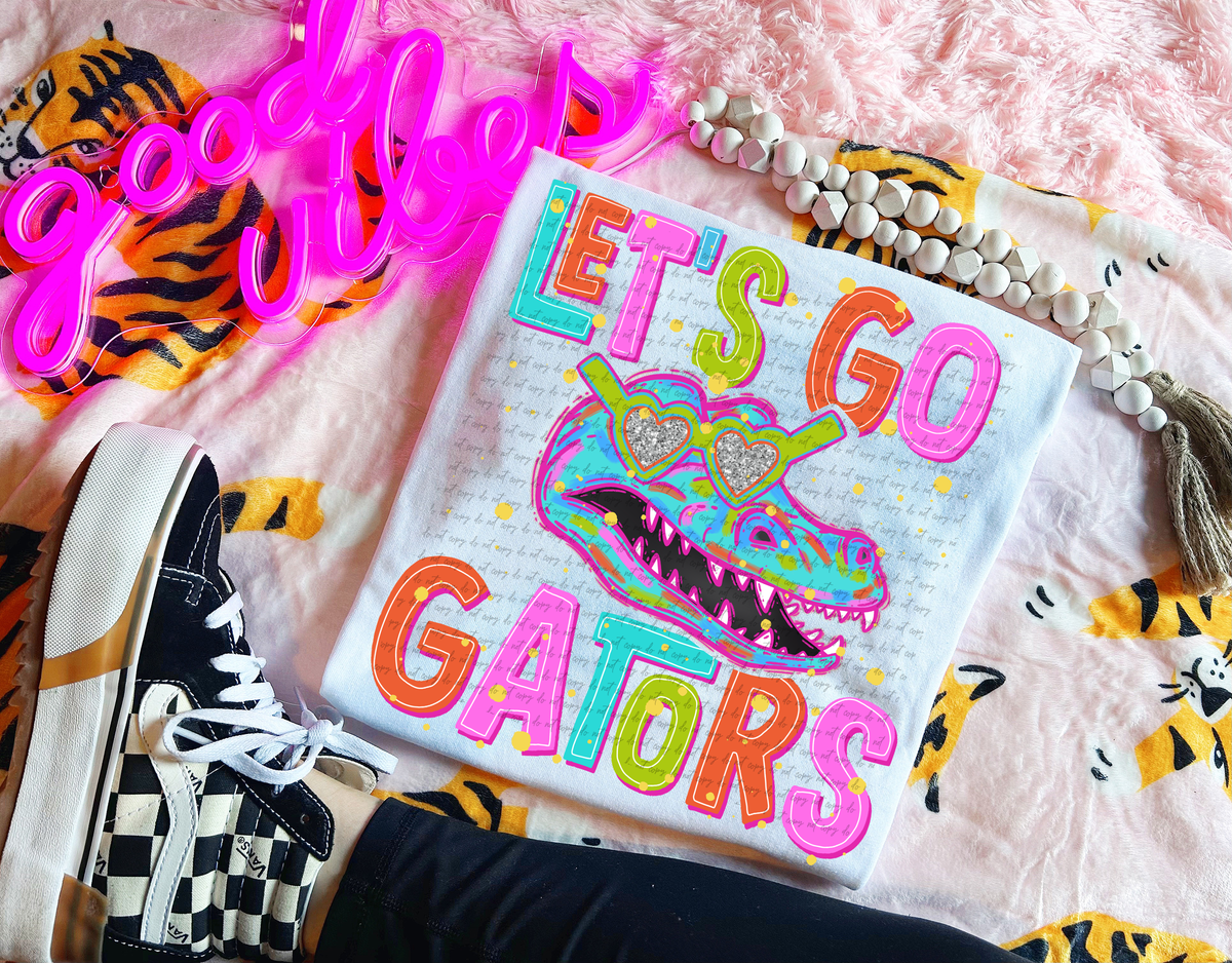 Neon Let's Go Gators 54335 DTF transfer