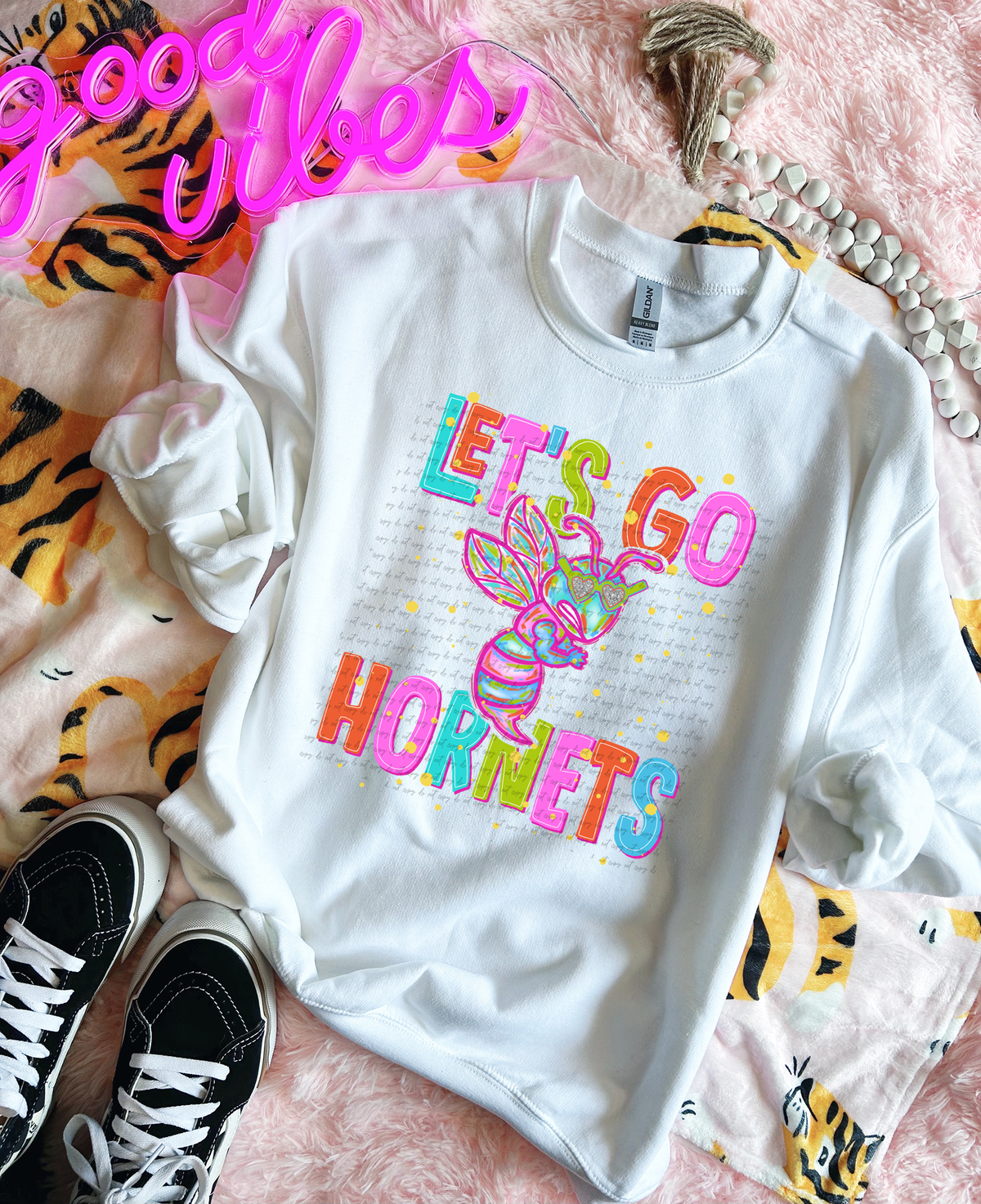 Neon Let's Go Hornets 54339 DTF transfer