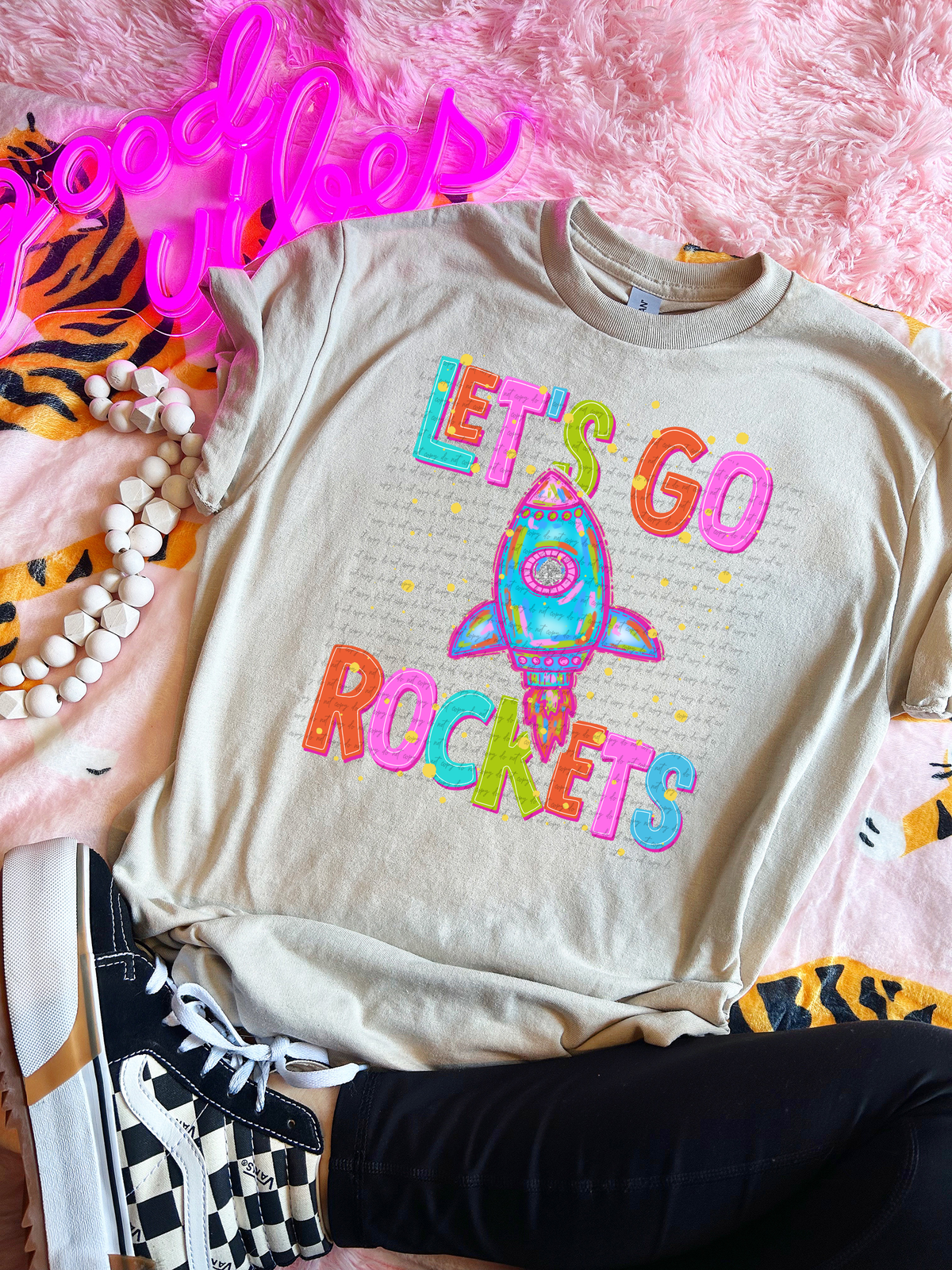 Neon Let's Go Rockets 54356 DTF transfer