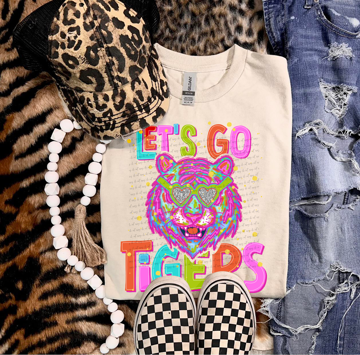 Neon Let's Go Tigers 54360 DTF transfer