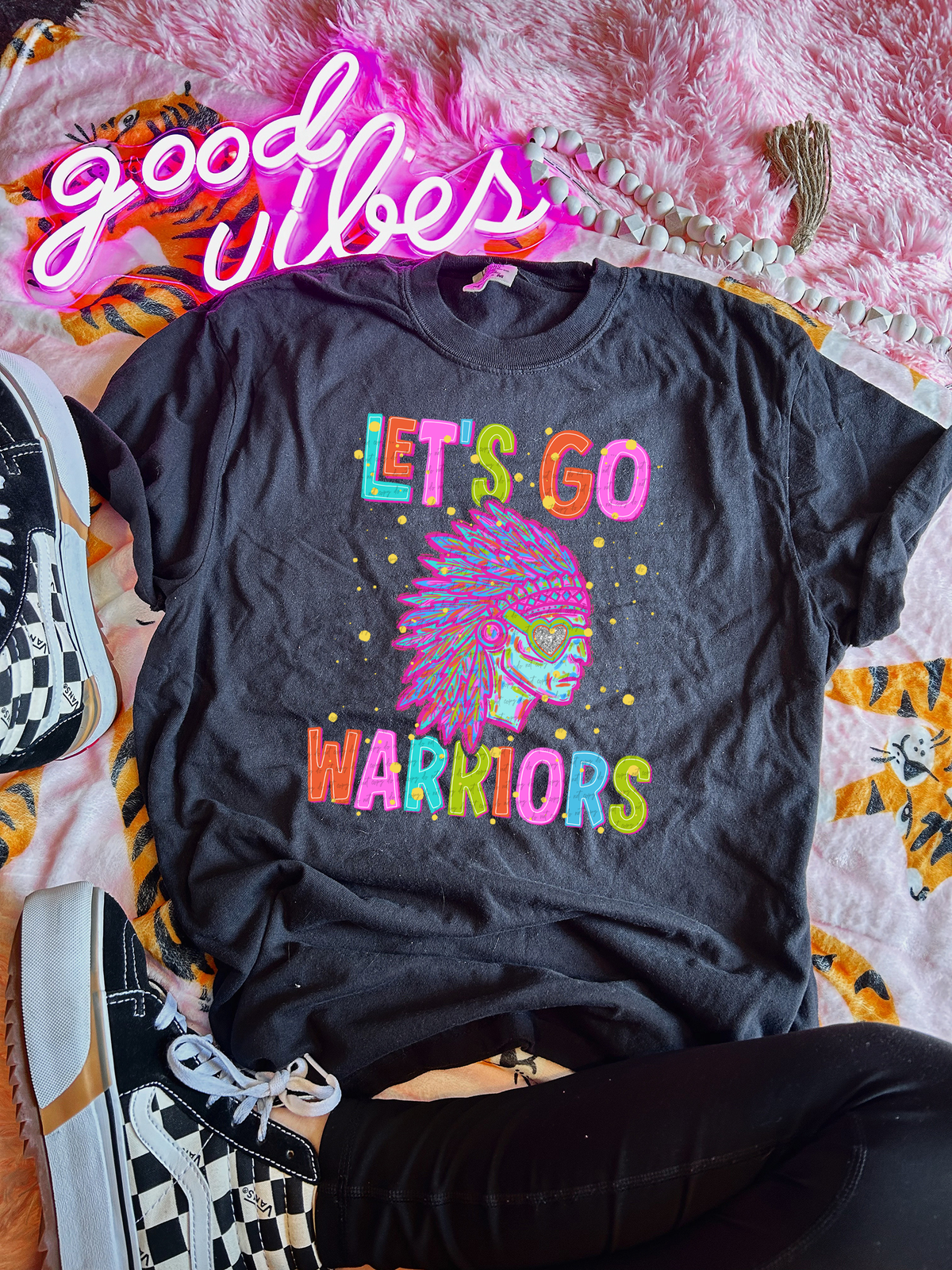 Neon Let's Go Warriors 54364 DTF transfer