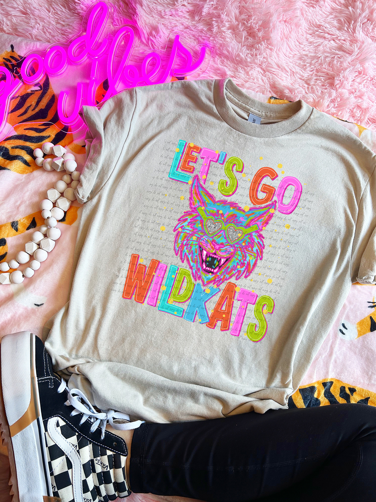 Neon Let's Go Wildkats 54366 DTF transfer