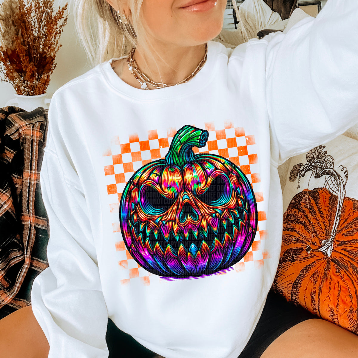 Neon Scary Pumpkin (SDD) 68434 DTF TRANSFER