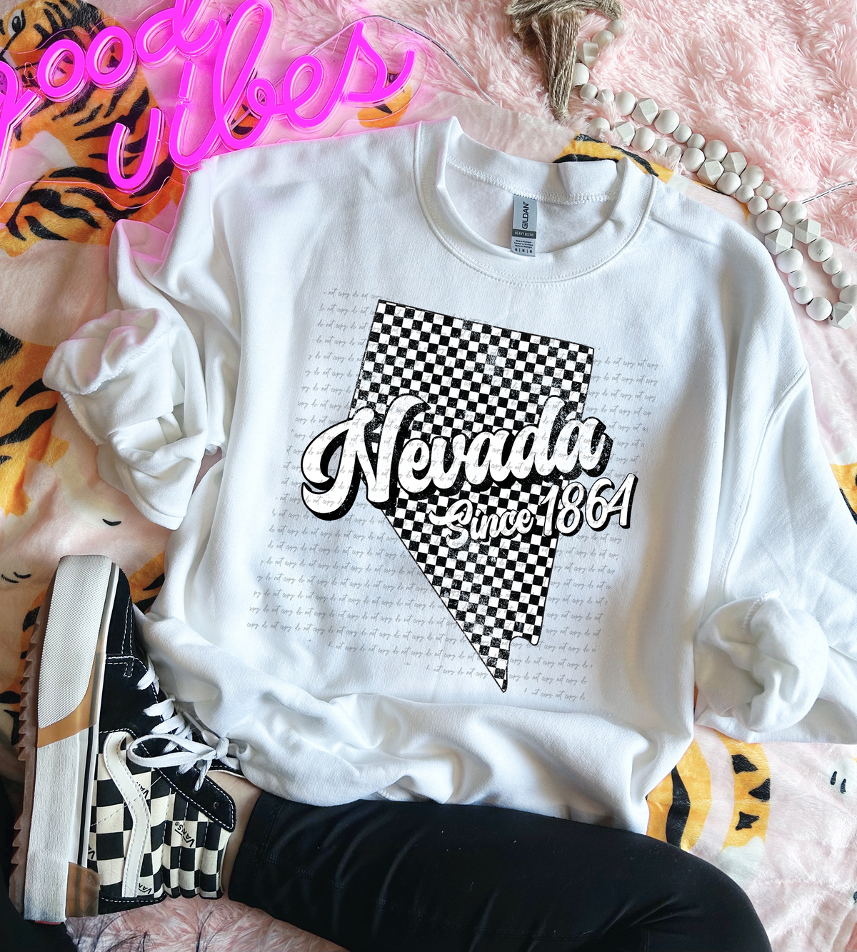 Nevada Since 1864 Checkered Grunge 66743 DTF transfer