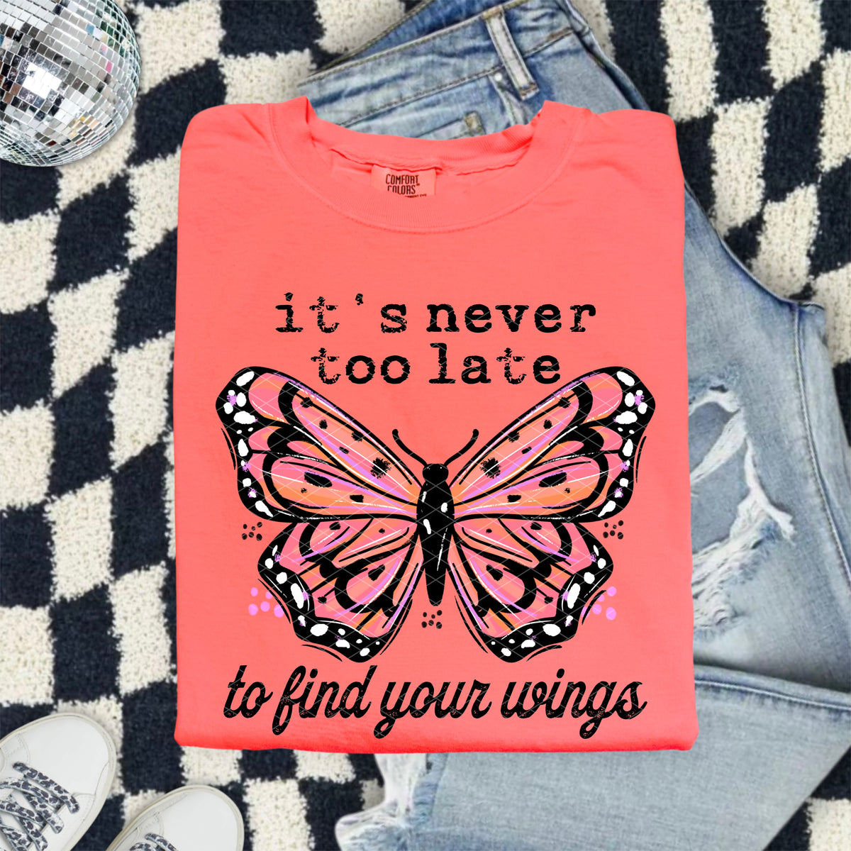 Never too late butterfly (SDD) DTF Transfer