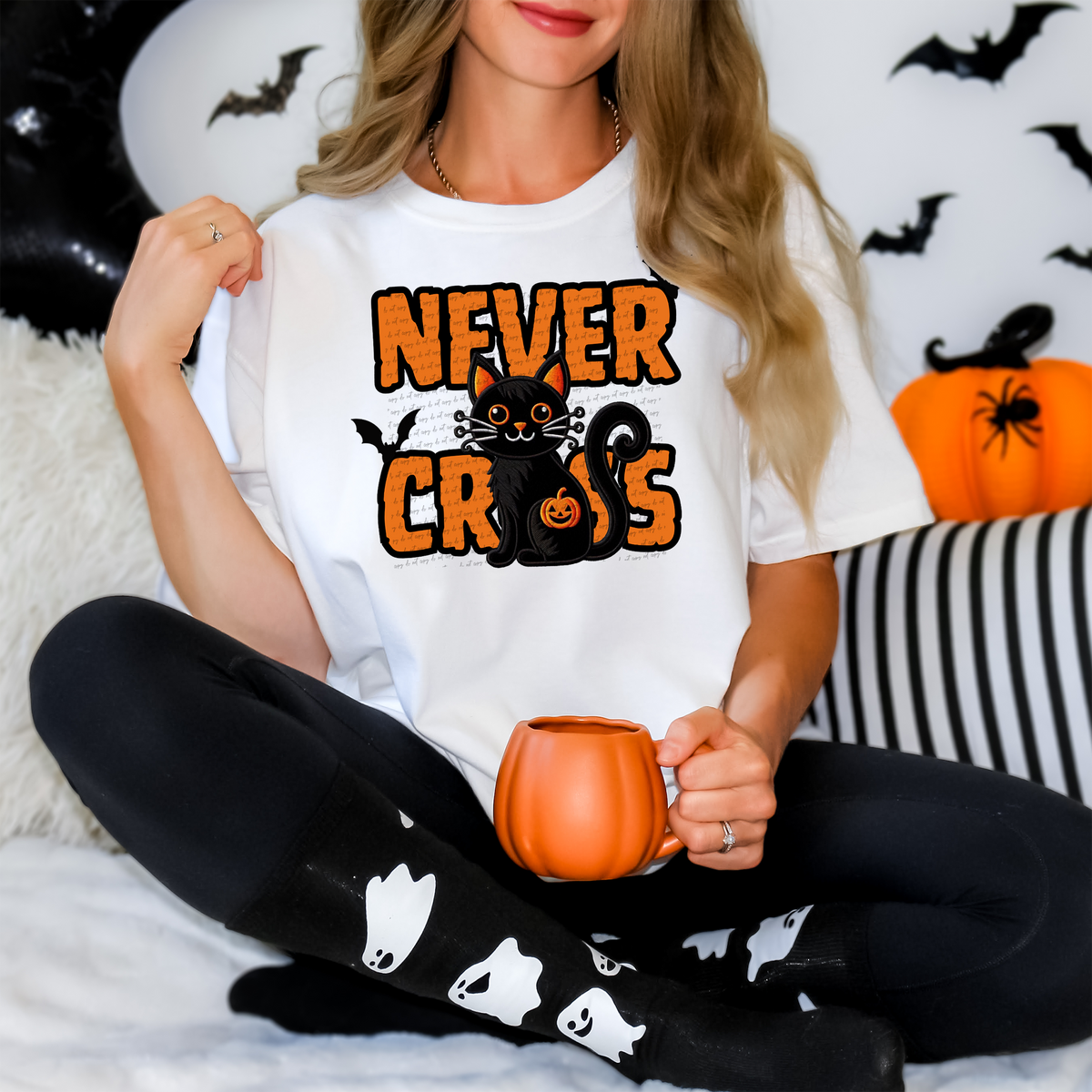 Never Cross Black Cat 51477 DTF transfer