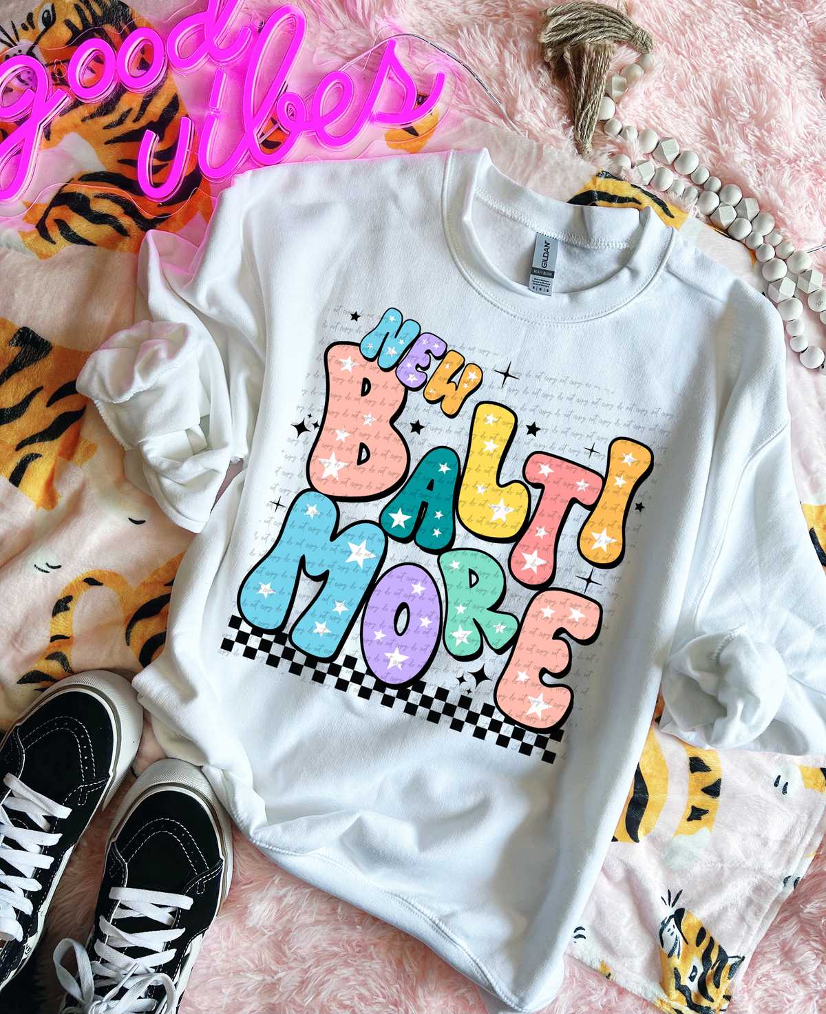 New Baltimore Colorful Groovy Font 89175 DTF Transfer