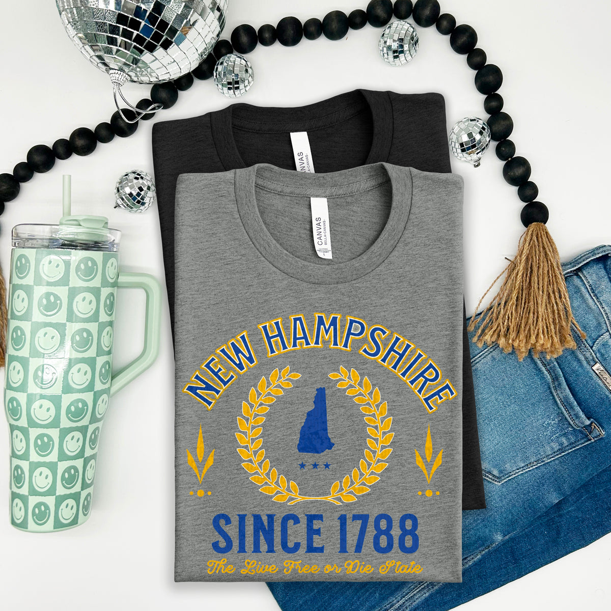 New Hampshire Varsity Letters YELLOW and BLUE 105112 DTF transfer