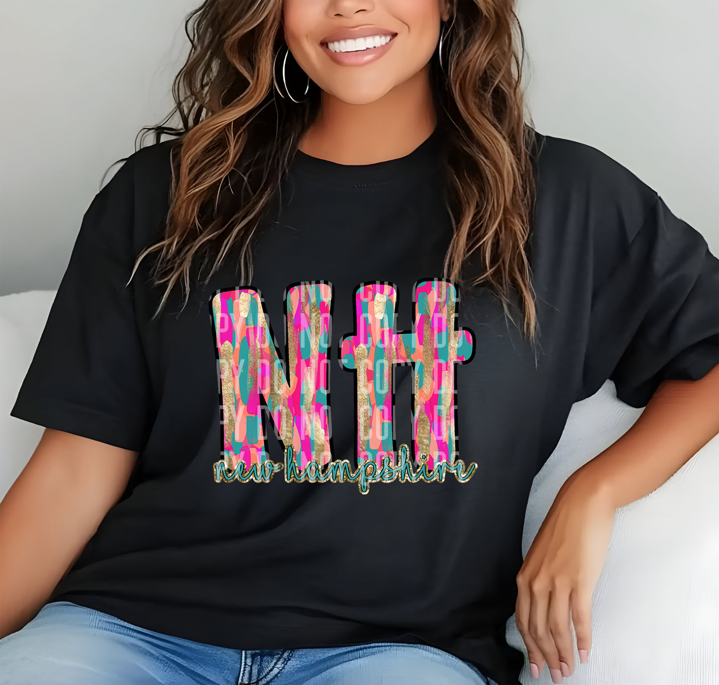 NH New Hampshire Brushstrokes 69569 DTF transfer