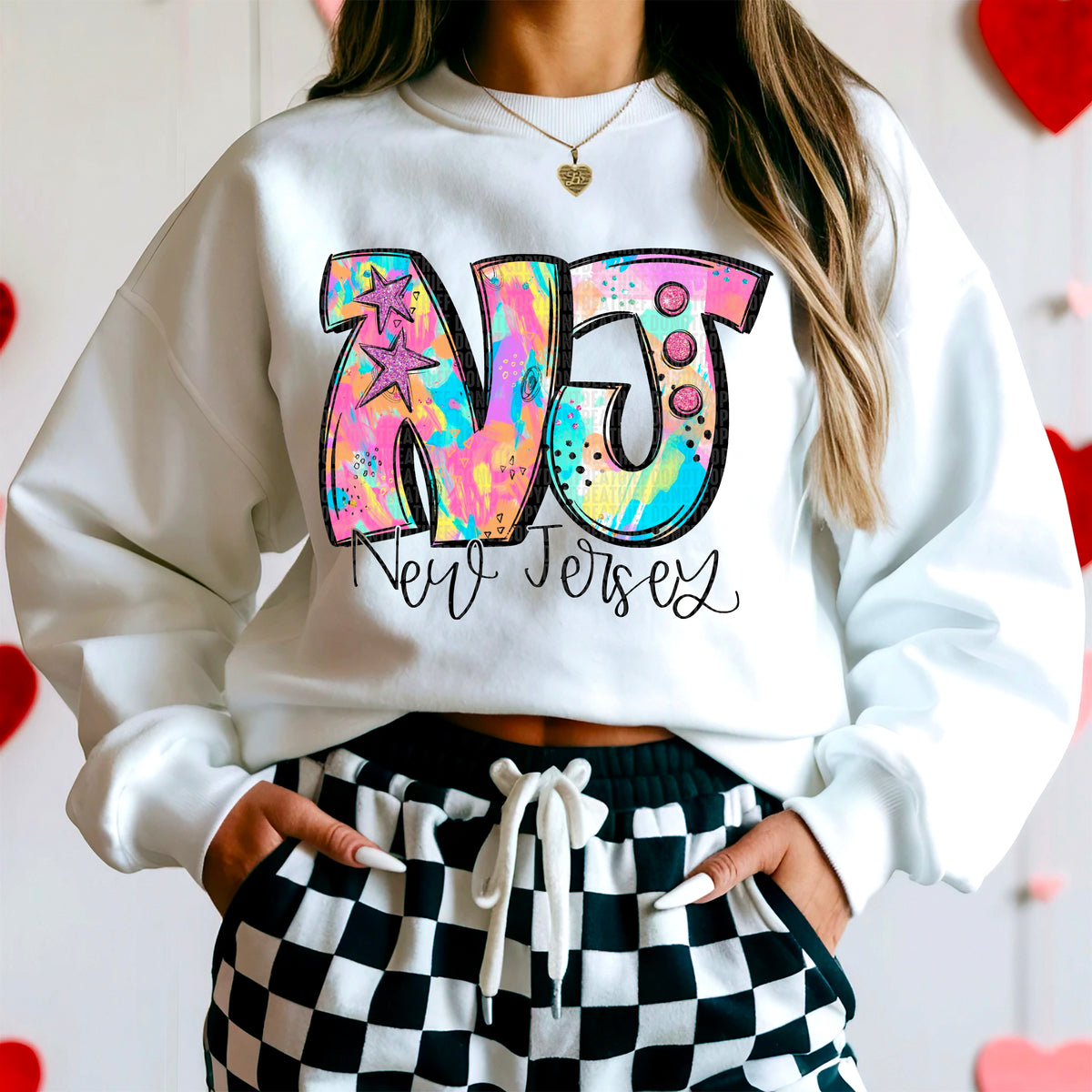 NJ New Jersey Neon Splash (SDD) DTF transfer