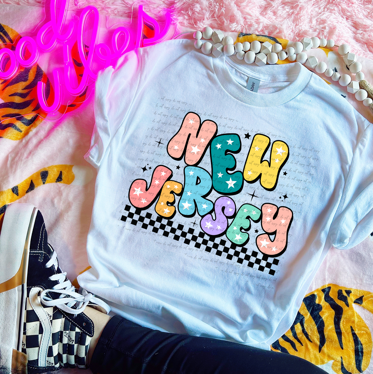 New Jersey Colorful Groovy Font 89177 DTF Transfer