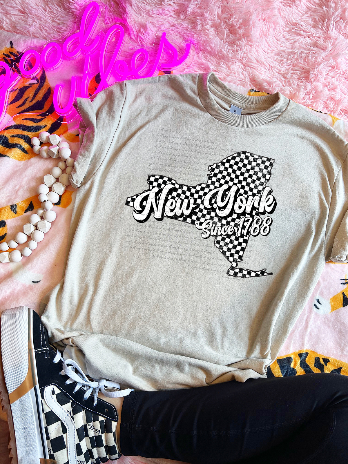 New York Since 1788 Checkered Grunge 66747 DTF transfer