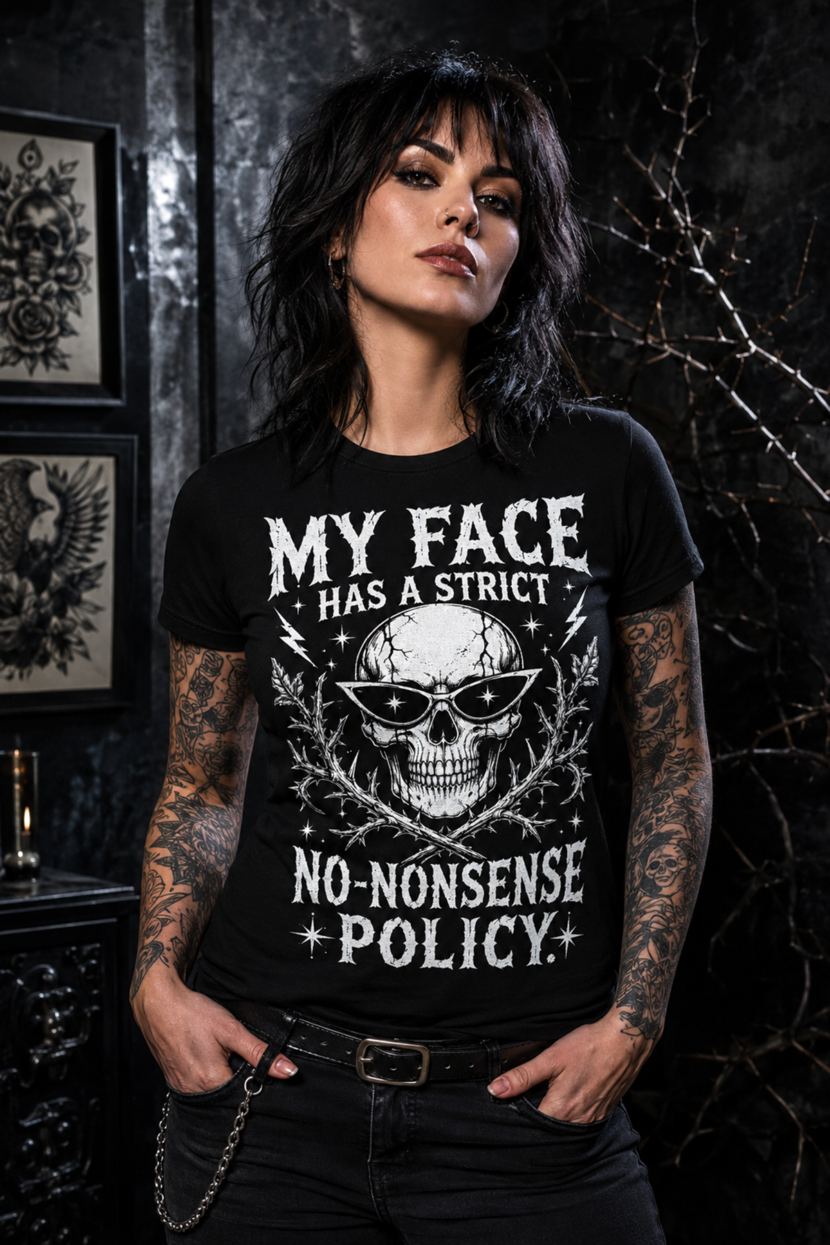 My face has a strict no nonsense policy (KD) DTF transfer